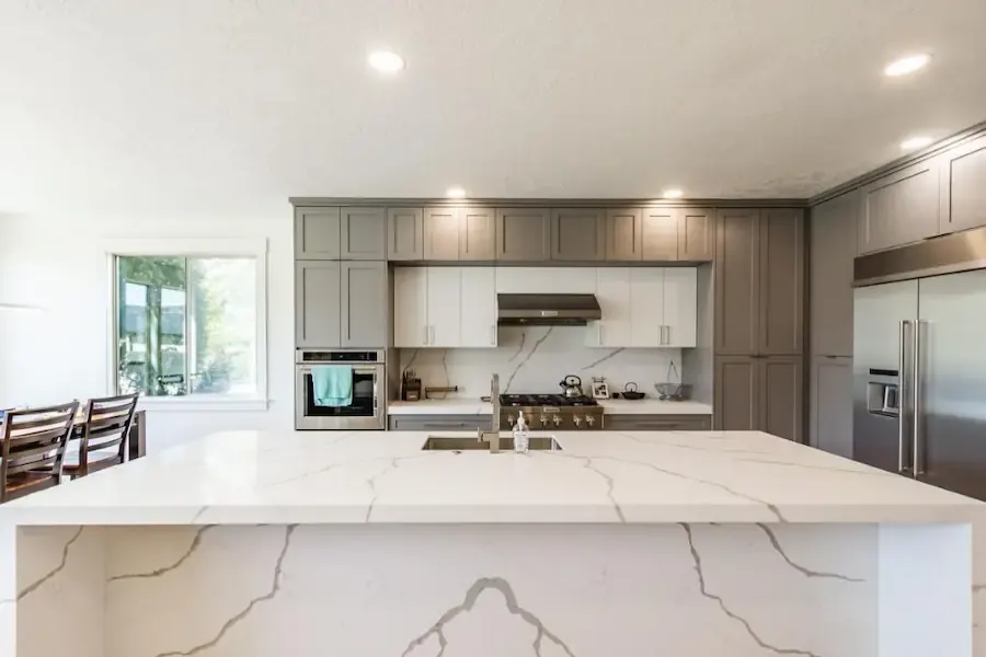 An inside view of the Kitchen at Marble Street by Tawnee Design