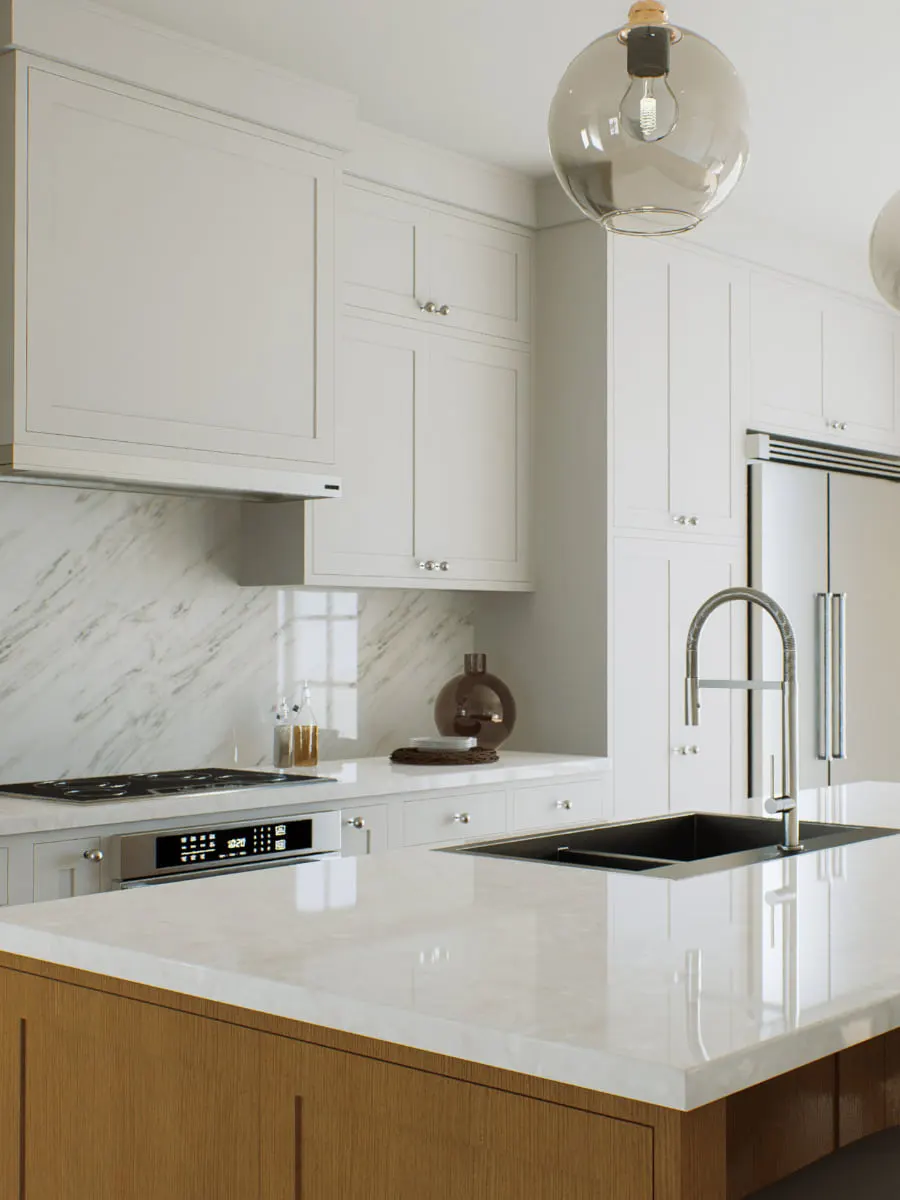 Natural stones in a kitchen provided by Francini Inc.