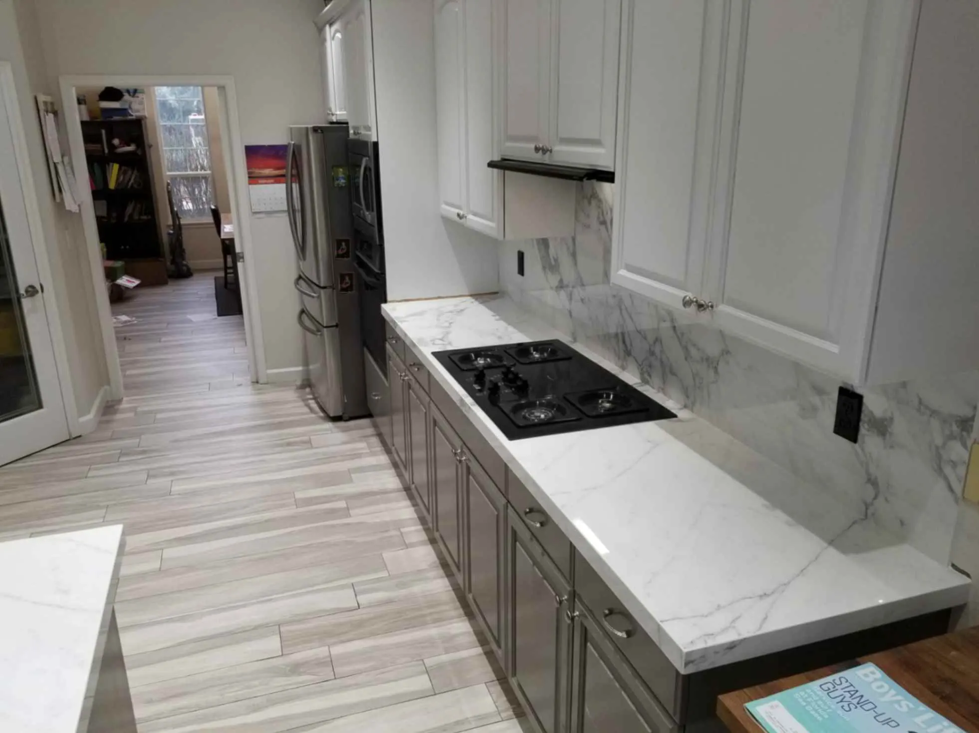 Gorgeous Arabascoto Porcelain Stone Kitchen Remodel