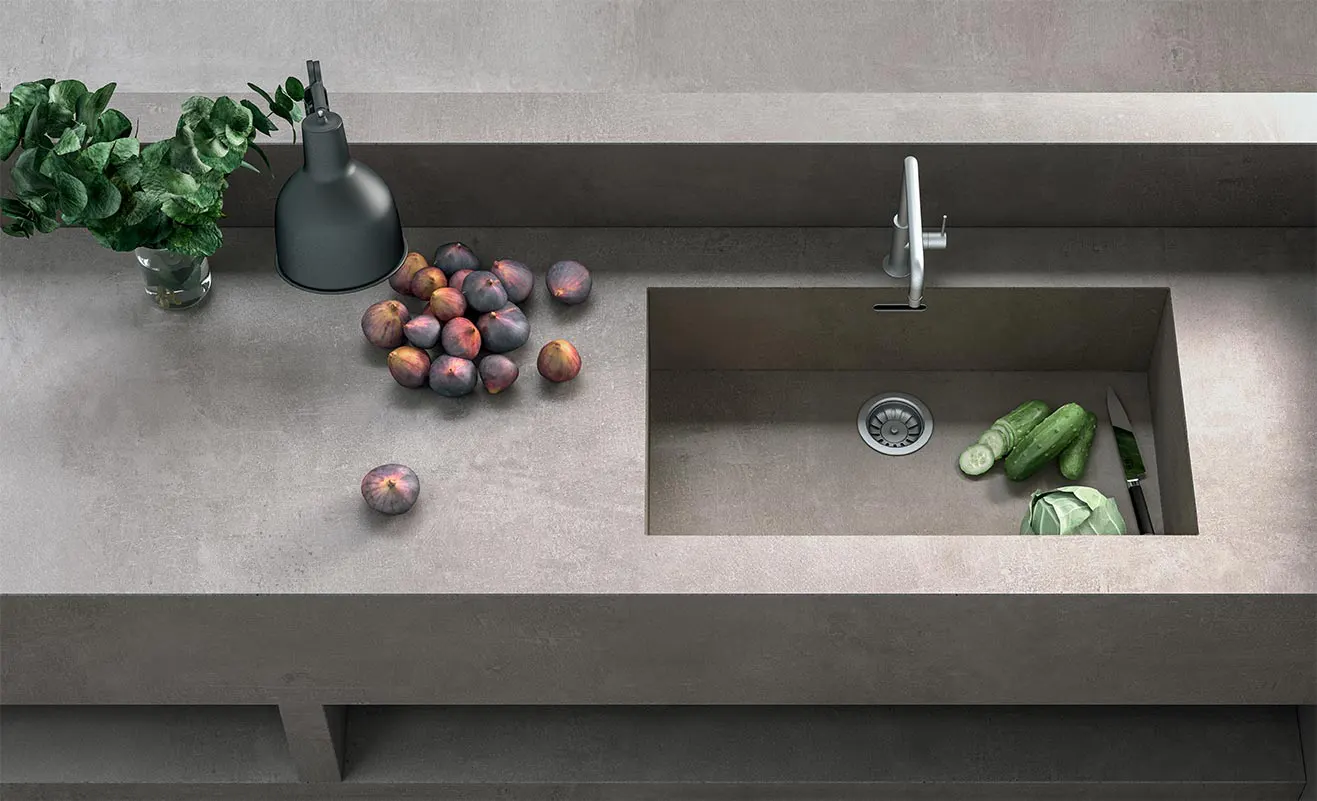 Industrial Grey FORTE Porcelain countertops by Francini