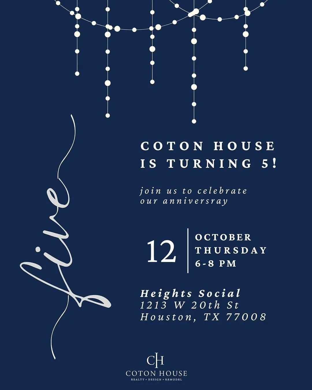 Coton House Anniversary Invitation Poster