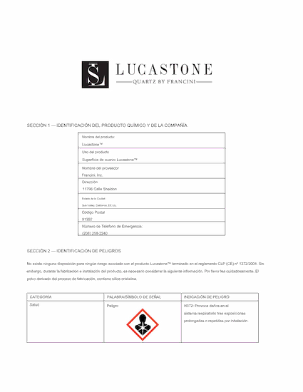 Ver el informe SDS de Lucastone