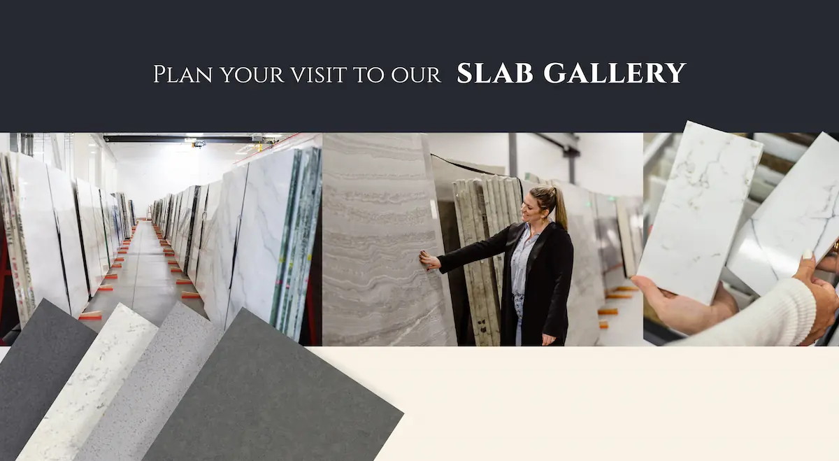 A collage of our slab gallery
