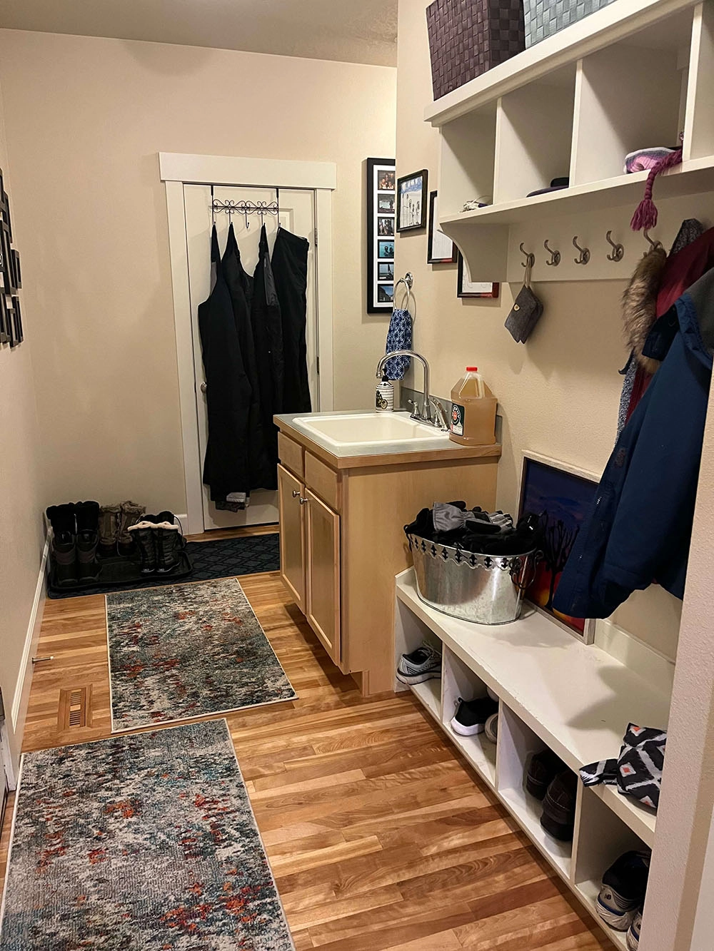 Mudroom before Tammie Coffey’s redesign